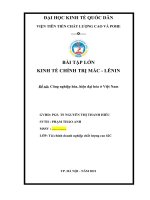 BÀI tập lớn KINH tế CHÍNH TRỊ mác   LÊNIN đề tài công nghiệp hóa, hiện đại hóa ở việt nam 