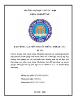 Chọn 1 chương trình truyền thông marketing của một sản phẩm hoặc thương hiệu của một doanh nghiệp kinh doanh  phân tích và đánh giá mức độ đáp ứng chương trình quảng cáo của sản phẩm 