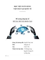 Đề cương năng lực số đề tài  TRÍ TUỆ NHÂN tạo 