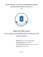 TIỂU LUẬN đề tài TRIỂN KHAI WEBSITE QUẢN lý NHÂN sự CHO CÔNG TY CHATS 