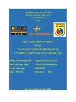 TIỂU LUẬN môn VOVINAM đề tài vận DỤNG VOVINAM TRONG tự vệ và PHÒNG CHỐNG bạo lực học ĐƯỜNG 