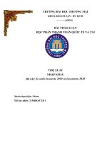 THẢO LUẬN học PHẦN THANH TOÁN QUỐC tế và tài TRỢ XUẤT NHẬP KHẨU đề tài so sánh incoterm 2010 và inconterm 2020 