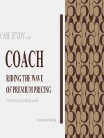 slide thuyết trìh tiểu luận COACH RIDING THE WAVE OF PREMIUM PRICING cưỡi trên làn sóng về định giá cao cấp 