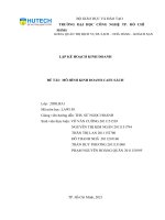 LẬP kế HOẠCH KINH DOANH đề tài mô HÌNH KINH DOANH CAFE SÁCH 