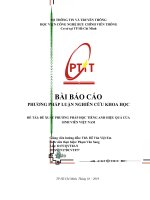 BÁO cáo PHƯƠNG PHÁP LUẬN NGHIÊN cứu KHOA học đề tài đề XUẤT PHƯƠNG PHÁP học TIẾNG ANH HIỆU QUẢ của SINH VIÊN VIỆT NAM 