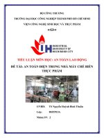 TIỂU LUẬN MÔN HỌC AN TOÀN LAO ĐỘNG ĐỀ TÀI AN TOÀN ĐIỆN TRONG NHÀ MÁY CHẾ BIẾN THỰC PHẨM