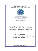 Tội không tố giác tội phạm theo luật hình sự việt nam 
