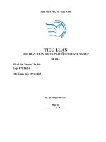 TIỂU LUẬN học PHẦN THAY đổi và PHÁT TRIỂN DOANH NGHIỆP thay đổi doanh nghiệp thuộc loại thay đổi tự nhiên, xã hội hay tư duy khi nói đến thay đổi doanh nghiệp thường nói đến thay đổi các hoạt động 
