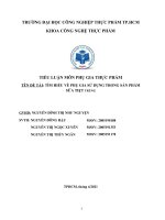 TIỂU LUẬN môn PHỤ GIA THỰC PHẨM tên đề tài tìm HIỂU về PHỤ GIA sử DỤNG TRONG sản PHẨM sữa TIỆT TRÙNG 