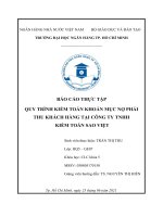 BÁO cáo THỰC tập QUY TRÌNH KIỂM TOÁN KHOẢN mục nợ PHẢI THU KHÁCH HÀNG tại CÔNG TY TNHH KIỂM TOÁN SAO VIỆT 