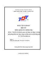 Tính tất yếu khách quan, nội dung, tác động và những giải pháp nhằm mở rộng, nâng cao hiệu quả của hội nhập kinh tế ở việt nam hiện nay 