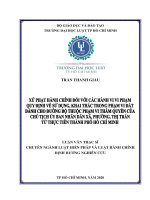 Xử phạt hành chính đối với các hành vi vi phạm quy định về sử dụng, khai thác trong phạm vi đất dành cho đường bộ thuộc phạm vi thẩm quyền của chủ tịch ủy ban nhân dân xã, phường, thị trấn từ thực tiễn thành phố 