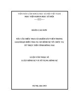 Yêu cầu điều tra của Kiểm sát viên trong giai đoạn điều tra vụ án hình sự về chức vụ từ thực tiễn tỉnh Đồng Nai.