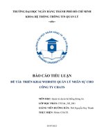 TIỂU LUẬN đề tài TRIỂN KHAI WEBSITE QUẢN lý NHÂN sự CHO CÔNG TY CHATS 