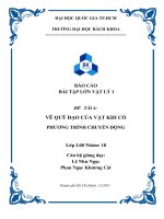 BÁO cáo bài tập lớn vật lý 1 đề tài 4 vẽ QUỸ đạo của vật KHI có PHƯƠNG TRÌNH CHUYỂN ĐỘNG 