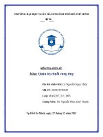 Quản trị chuỗi cung ứng anh chị hãy phân loại các yếu tố sau đây (điểm mạnh, điểm yếu, cơ hội, thách thức) cho công ty sữa việt nam (vinamilk) dựa trên sự phân tích môi trường bên ngoài và môi trường nội bộ 