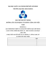 QUÁ TRÌNH PHÁT TRIỂN và GIẢI QUYẾT NHỮNG hạn CHẾ TRONG LUẬN CƯƠNG CHÍNH TRỊ THÁNG 10 – 1930 của ĐẢNG GIAI đoạn (1939  1945) 