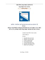 BÁO cáo PHÂN TÍCH  ĐÁNH GIÁ về NHU cầu TRÀ sữa của SINH VIÊN đại học KINH tế đà NẴNG 
