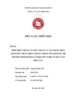 PHÉP BIỆN CHỨNG về mâu THUẪN và vận DỤNG PHÂN TÍCH mâu THUẪN BIỆN CHỨNG TRONG nền KINH tế THỊ TRƯỜNG ĐỊNH HƯỚNG xã hội CHỦ NGHĨA ở VIỆT NAM HIỆN NAY 