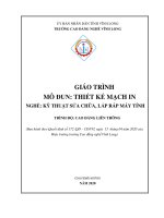 Giáo trình Thiết kế mạch in (Nghề Kỹ thuật sửa chữa, lắp ráp máy tính): Phần 1 - CĐ nghề Vĩnh Long