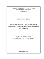 Định tội danh tội lạm dụng tín nhiệm chiếm đoạt tài sản từ thực tiễn Thành phố Hồ Chí Minh
