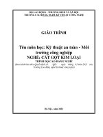 Giáo trình Kỹ thuật an toàn và môi trường công nghiệp (Nghề: Cắt gọt kim loại - Cao đẳng): Phần 1 - Trường CĐ Nghề Kỹ thuật Công nghệ