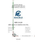 TIỂU LUẬN môn QUẢN lý CHUỖI CUNG ỨNG tìm HIỂU CHUỖI CUNG ỨNG của CÔNG TY TH TRUE MILK QUA các GIAI đoạn 