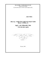 Giáo trình Phân tích thiết kế thuật toán (Nghề Lập trình máy tính): Phần 1 - Tổng cục dạy nghề