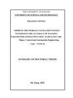 Cải tiến hệ thống định vị quán tính nhằm nâng cao độ chính xác ước lượng thông số bước đi trong chăm sóc sức khỏe TT TIENG ANH 