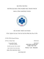 ĐỒ án PHÁT TRIỂN sản PHẨM đề tài nghiên cứu quy trình sản xuất sản phẩm sữa chua cà phê 