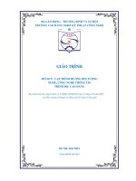 Giáo trình Lập trình hướng đối tượng (Nghề: Công nghệ thông tin - Cao đẳng) - Trường CĐ nghề Kỹ thuật Công nghệ