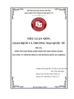 TIỂU LUẬN môn GIAO DỊCH và THƯƠNG mại QUỐC tế đề tài PHÂN TÍCH hợp ĐỒNG NHẬP KHẨU hạt đậu NÀNH CANADA của CÔNG TY TNHH hà DŨNG  tập đoàn đa QUỐC GIA AGRIBAX 