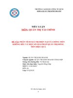 TIỂU LUẬN MÔN QUẢN TRỊ TÀI CHÍNH ĐỀ TÀI PHÂN TÍCH GIÁ TRỊ HIỆN TẠI CỦA DÒNG TIỀN KHÔNG ĐỀU VÀ MỘT SỐ GIẢI PHÁP QUẢN TRỊ DÒNG TIỀN HIỆU QUẢ