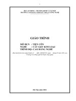 Giáo trình Tiện côn (Nghề: Cắt gọt kim loại - Cao đẳng) - Trường CĐ nghề Kỹ thuật Công nghệ