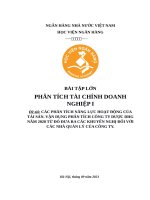 CÁC PHÂN TÍCH NĂNG lực HOẠT ĐỘNG của tài sản  vận DỤNG PHÂN TÍCH CÔNG TY dược DHG năm 2020 từ đó đưa RA các KHUYẾN NGHỊ đối với các NHÀ QUẢN lý của CÔNG TY 