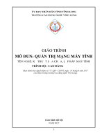 Giáo trình Quản trị mạng máy tính (Nghề Kỹ thuật sửa chữa, lắp ráp máy tính): Phần 1 - CĐ nghề Vĩnh Long