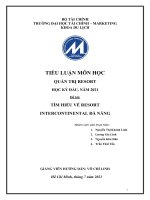 TIỂU LUẬN môn học QUẢN TRỊ RESORT đề tài tìm HIỂU về RESORT INTERCONTINENTAL đà NẴNG 