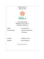 ĐỀ án KINH DOANH môn học QUẢN lý dự án COLORFUL HOMESTAY 