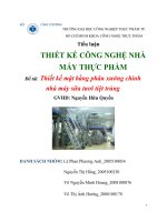 Tiểu luận THIẾT kế CÔNG NGHỆ NHÀ máy THỰC PHẨM đề tài thiết kế mặt bằng phân xưởng chính nhà máy sữa tươi tiệt trùng 