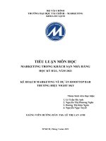 TIỂU LUẬN môn học MARKETING TRONG KHÁCH sạn NHÀ HÀNG đề tài kế HOẠCH MARKETING về dự án ROOFTOP BAR THƯƠNG HIỆU NIGHT SKY 