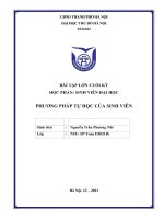 BÀI TẬP LỚN CUỐI KỲ HỌC PHẦN: SINH VIÊN ĐẠI HỌC PHƯƠNG PHÁP TỰ HỌC CỦA SINH VIÊN