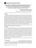 Phân tích các thông số ảnh hưởng đến hiệu suất của hệ thống truyền thông quang sử dụng camera