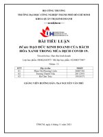 TIỂU LUẬN đề tài đạo đức KINH DOANH của BÁCH hóa XANH TRONG mùa DỊCH COVID 19  
