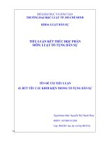 TIỂU LUẬN MÔN: LUẬT TỐ TỤNG DÂN SỰ RÚT YÊU CẦU KHỞI KIỆN TRONG TỐ TỤNG DÂN SỰ