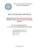 TIỂU LUẬN MÔN QUẢN TRỊ NHÂN SỰ Đề tài PHÂN TÍCH CHÍNH SÁCH LƯƠNG, THƯỞNG, PHÚC LỢI CỦA DOANH NGHIỆP SHOPEE