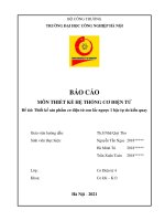 báo cáo môn thiết kế hệ thống cơ điện tử con lac nguoc 1 bac tu do kieu quay