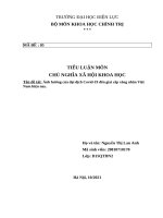 TIỂU LUẬN ảnh hưởng của đại dịch covid 19 đến giai cấp công nhân việt nam hiện nay 