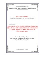 NÂNG CAO kỹ NĂNG tổ CHỨC làm VIỆC NHÓM CHO đội NGŨ GIÁO VIÊN tại TRƯỜNG mầm NON THỊ TRẤN cần đước, HUYỆN cần đước, TỈNH LONG AN năm học 2021  2022 