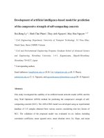 Development of articial intelligence based model for prediction of the compressive strebgth of self compacting concrete