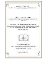 Công tác phối hợp giữa nhà trường với ban đại diện cha mẹ học sinh trường tiểu học long hựu đông 2, xã long hựu đông, huyện cần đước, tỉnh long an, năm học 2021   2022 